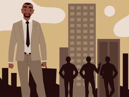 black businessman in the street vector