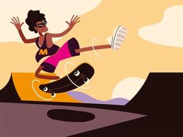 skater on skateboard in city vector