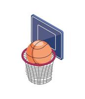 pelota de baloncesto y aro vector