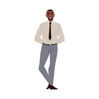 hombre de negocios negro de pie vector