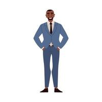 confiado hombre de negocios negro vector