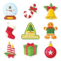 Set of christmas elements vector