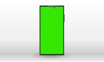 maqueta de teléfono inteligente realista. pantalla verde. concepto de dispositivo móvil de vector. vector