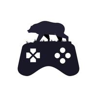 gráfico vectorial de ilustración del logotipo del oso grizzly de juegos. perfecto para usar en empresas de tecnología vector