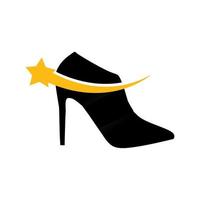 gráfico de vector de ilustración del logotipo de tacones altos estrella. perfecto para usar en empresas de moda