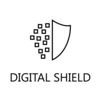 icono de escudo digital. moderno icono de escudo digital vector plano sobre fondo blanco, ilustración vectorial se puede utilizar para web y móvil