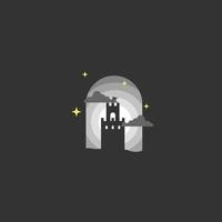 Castle in the Night. Silhouette vector