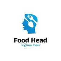 gráfico de vector de ilustración del logotipo de cabeza de comida. perfecto para usar en empresas de alimentos