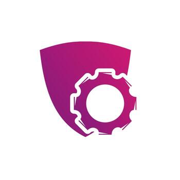 Illustration Vector Graphic of Gear Shield. Perfect to use for Technology Company