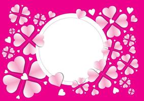 paper hearts flowers on pink background for valentines day card with space for text photo