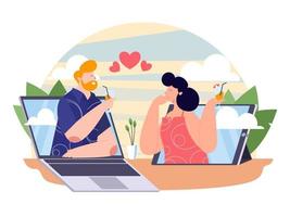 Couple Online Dating vector