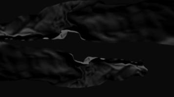 Volando agitando tela de telas de seda negra sobre fondo negro video