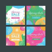 Spring Sale Social Media Posts vector