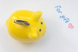 piggy Bank for money to buy a house concept photo