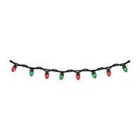 Christmas elements decoration. Illustration vector graphic of Christmas lights with red and green