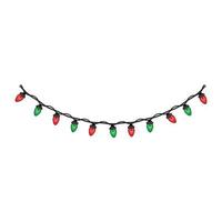 Christmas elements decoration. Illustration vector graphic of Christmas lights with red and green