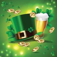 St Patrick's Day Hat and Beer vector