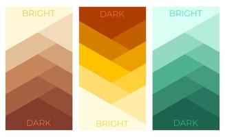 gradation color arrangement, papercut color background gradient light to dark colors. vector