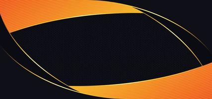 Abstract background with black carbon and gradient orange yellow. Vector background with sport themed