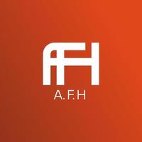 gráfico de vector de ilustración del logotipo de la letra de afh moderno. perfecto para usar en empresas de tecnología