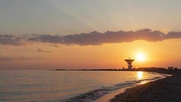 Sunset over the sea. Evpatoria, Crimea photo