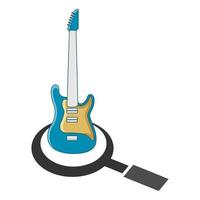 gráfico de vector de ilustración del logotipo de la tienda de guitarra. perfecto para usar en compañía de música