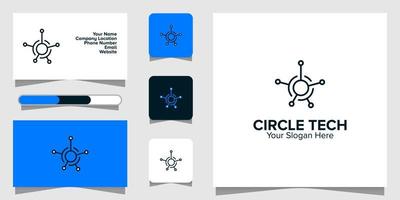 Illustration Vector Graphic of Circle Line Tech Logo. Perfect to use for Technology Company