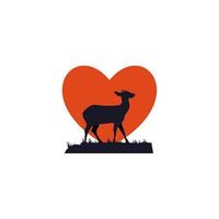 gráfico de vector de ilustración del logotipo de ciervo de amor. perfecto para usar en empresas de tecnología