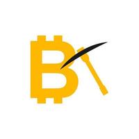 gráfico de vector de ilustración del logotipo de minería de bitcoin. perfecto para usar en empresas mineras