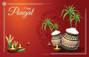 Happy Pongal Festival Background vector