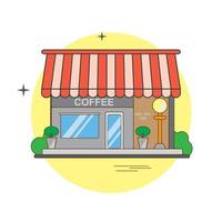 Coffee shop ilustration flat design vector template eps 10