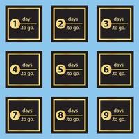 set gold banner days to go countdown vector eps 10