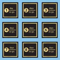 set gold banner days to go countdown vector eps 10