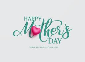 Happy mother's day greeting text vector design. Mother's day greeting typography in elegant background for mommy celebration card decoration. Vector Illustration.