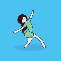 The little girl was dancing celebrating joy vector illustration