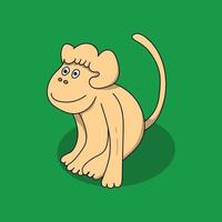 Hand drawing of cute monkey illustration vector