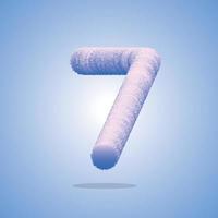 3d illustration of number 7, Number font 7 made of Real with Precious hairy shape of letter, Greeting celebration with 3d font seven and number of Vector design