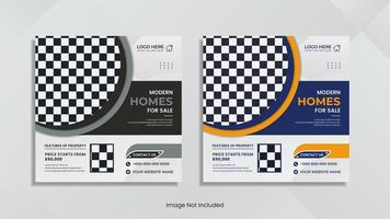 House for sale social media post design with creative round shape vector