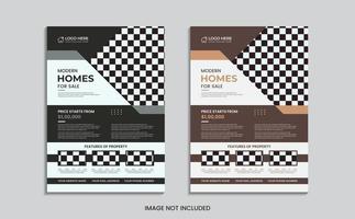 Print Home for sale flyer design with abstract shapes and data vector