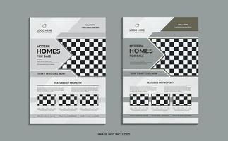 Print Modern Home for sale flyer design with simple shapes and data vector