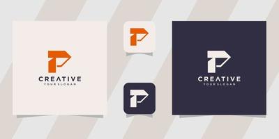 letter p logo with minimal design vector