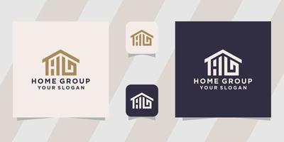 letter hg home group logo template vector