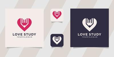 Love study logo template vector