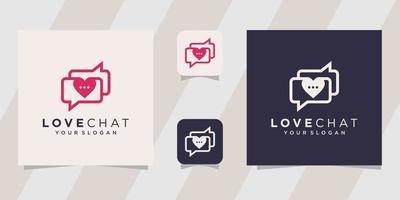 love chat logo template vector