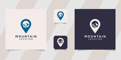 mountain with location logo template vector