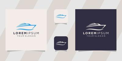 speed boat logo template vector