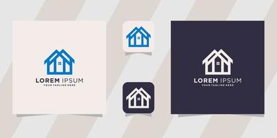 creative home line logo template vector