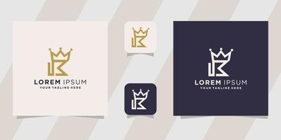 letter k king logo design vector