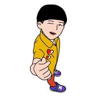 love finger pose, little boy ... vector