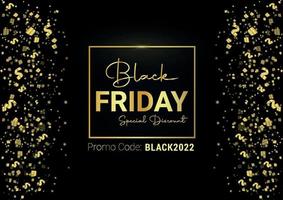 Black Friday banner with luxury background and golden text effect free vector